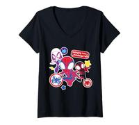 Femme Marvel Spidey & His Amazing Friends Swing Into Kindergarten T-Shirt avec Col en V