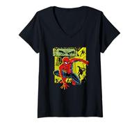 Femme Marvel Studios Spider-Man: Brand New Day Hulk Eyes Comic Art T-Shirt avec Col en V