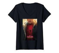Femme Marvel Studios Spider-Man: Brand New Day Unmasked Poster T-Shirt avec Col en V