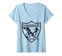 Femme Marvel Studios Thunderbolts Soccer Club Team Logo Costume T-Shirt avec Col en V