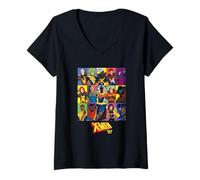 Femme Marvel Studios X-Men '97 Season 2 All-New Character Grid T-Shirt avec Col en V