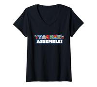 Femme Marvel Super Heroes Avengers Teachers Assemble! Teacher Team T-Shirt avec Col en V