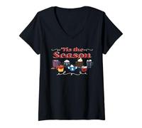 Femme Marvel Super Heroes Avengers 'Tis The Season Holiday Cocoa T-Shirt avec Col en V