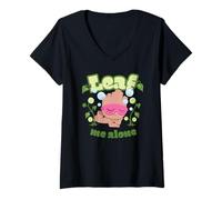 Femme Marvel Super Heroes Baby Groot Leaf Me Alone Spa Self-Care T-Shirt avec Col en V