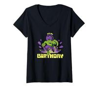 Femme Marvel Super Heroes Hulk It's My Birthday Party Avengers T-Shirt avec Col en V