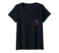 Femme Marvel Super Heroes Miles Morales Spider-Man Pocket Art T-Shirt avec Col en V