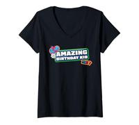 Femme Marvel Super Heroes Spider-Man "Amazing Birthday Kid" Gift T-Shirt avec Col en V
