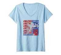 Femme Marvel Super Heroes Spider-Man Americana Amazing Since 1962 T-Shirt avec Col en V