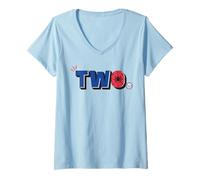 Femme Marvel Super Heroes Spider-Man Numbers 2 Two 2nd Birthday T-Shirt avec Col en V
