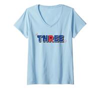 Femme Marvel Super Heroes Spider-Man Numbers 3 Three 3rd Birthday T-Shirt avec Col en V