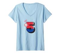 Femme Marvel Super Heroes Spider-Man Numbers 5 Fifth 5th Birthday T-Shirt avec Col en V
