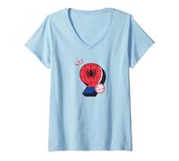 Femme Marvel Super Heroes Spider-Man Numbers 9 Ninth 9th Birthday T-Shirt avec Col en V