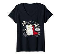 Femme Marvel Super Heroes Spider-Man Ultimate Hero Notebook Sketch T-Shirt avec Col en V