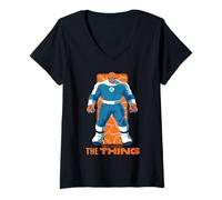 Femme Marvel The Fantastic Four: First Steps Ben Grimm Panel T-Shirt avec Col en V