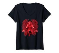 Femme Marvel WandaVision Wanda Maximoff is the Scarlet Witch T-Shirt avec Col en V