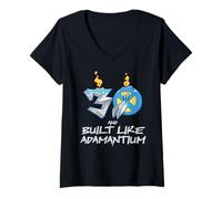 Femme Marvel Wolverine 30 & Built Like Adamantium 30th Birthday T-Shirt avec Col en V