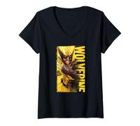 Femme Marvel Wolverine Game Key Art Portrait 2026 Video Game T-Shirt avec Col en V