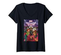 Femme Marvel Women of Marvel Storm Rogue Jean Grey Scarlet Witch T-Shirt avec Col en V