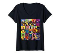 Femme Marvel X-Men '97 Complete Team Character Panel Portraits T-Shirt avec Col en V