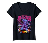 Femme Marvel X-Men '97 First Mutant Apocalypse & Hero Portraits T-Shirt avec Col en V