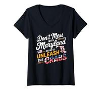 Femme Maryland USA State America Travel American Marylander T-Shirt avec Col en V