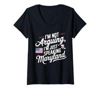 Femme Maryland USA State America Travel American Marylander T-Shirt avec Col en V