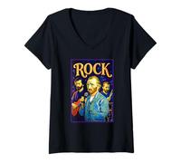 Femme Mashup Post-impressionniste du Groupe de Rock de Van Gogh T-Shirt avec Col en V