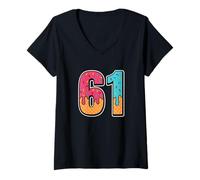 Femme Mason Ice Cream Drip 61 Sixty One Meme Gen Alpha Slang T-Shirt avec Col en V