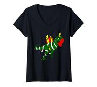 Femme Masque de Noël Dinosaure - Cadeau drôle T-Shirt avec Col en V
