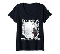 Femme Masque Krampus Costume Krampus Kramperl Maléfique Noël Homme T-Shirt avec Col en V