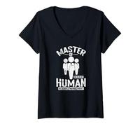 Femme Master en Gestion des ressources humaines Gestion du Personnel T-Shirt avec Col en V