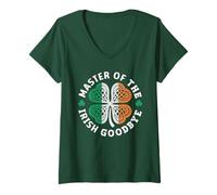 Femme Master of The Irish Goodbye Lucky Celtic Knot Trèfle à 4 Feuilles T-Shirt avec Col en V