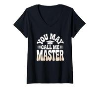 Femme Mastered it You May Call Me Master Casquette de Remise de diplôme 2025 T-Shirt avec Col en V