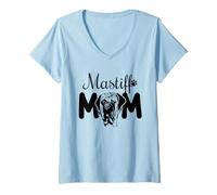 Femme Mastiff de Sauvetage napolitain Anglais T-Shirt avec Col en V
