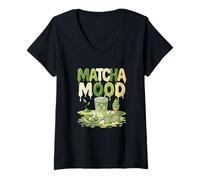 Femme Matcha Mood Thé Glacé Matcha Tea Dessert Japonais Lover T-Shirt avec Col en V