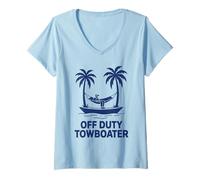 Femme Matelot Marin Naval retraité remorqueur Capitaine T-Shirt avec Col en V