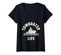Femme Matelot Marin Naval retraité remorqueur Capitaine T-Shirt avec Col en V