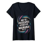 Femme Mateo 6:34 - No Te Preocupes Del Mañana Écriture chrétienne T-Shirt avec Col en V