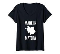 Femme Matera Orgoglio Locale Italia Città Travel Souvenir T-Shirt avec Col en V