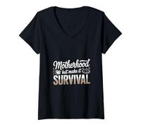 Femme Maternité, mais Fais-en sorte de survivre, Maman T-Shirt avec Col en V