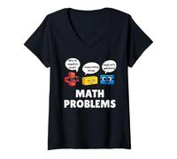 Femme Math Problems Symbols Funny Back to School Men Women Kids T-Shirt avec Col en V