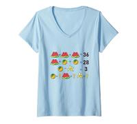 Femme Mathematical Funny Riddle Puzzles Game Graphic Cool Designs T-Shirt avec Col en V