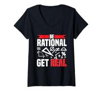 Femme Mathématicien Professeur Be Rational Get Real T-Shirt avec Col en V