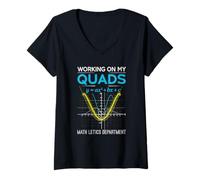Femme Mathletics Working on My Quads Algebra Algebra Math Teacher T-Shirt avec Col en V