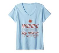 Femme Matin après Matin, de Nouvelles miséricordes, Je Vois Un Verset de la Bible chrétienne T-Shirt avec Col en V