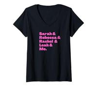 Femme Matriarches juives et Moi : Sarah, Rebecca, Rachel, Leah & Moi T-Shirt avec Col en V
