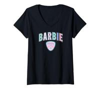 Femme Mattel - Barbie Holidays - Maillot de Ski Barbie Christmas Pattern T-Shirt avec Col en V