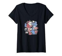 Femme Mattel - Célébration des 80 Ans de Grand Plaisir T-Shirt avec Col en V