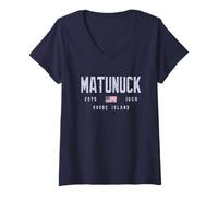 Femme Matunuck, Rhode Island Field, Matunuck//Matunuck, Rhode Island T-Shirt avec Col en V