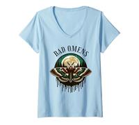 Femme Mauvais Papillon de Nuit T-Shirt avec Col en V